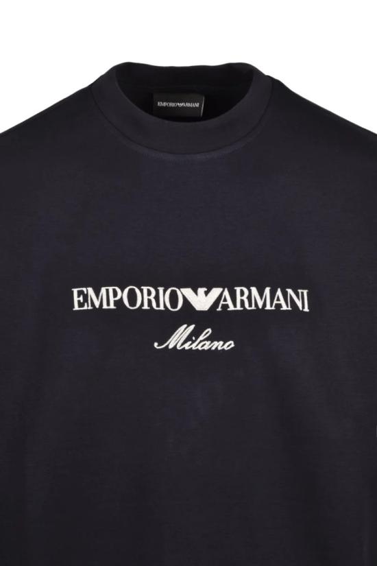 25SS 엠포리오 아르마니 탑 신축성 있는 크루넥 스웨트셔츠 - 멀티컬러 - EMPORIO ARMANI