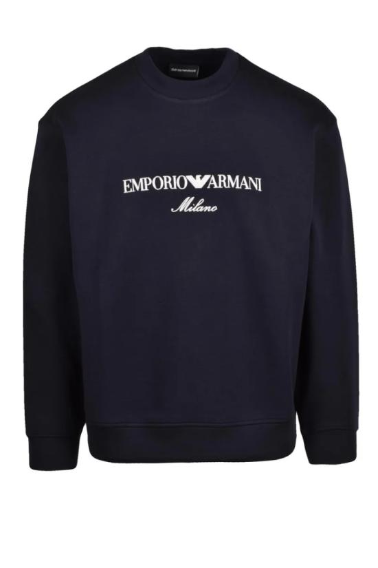 25SS 엠포리오 아르마니 탑 신축성 있는 크루넥 스웨트셔츠 - 멀티컬러