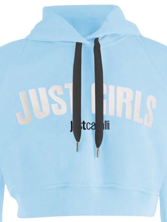 26SS 저스트까발리 후드 티셔츠 80PAIT12CF500217 Blue - JUST CAVALLI