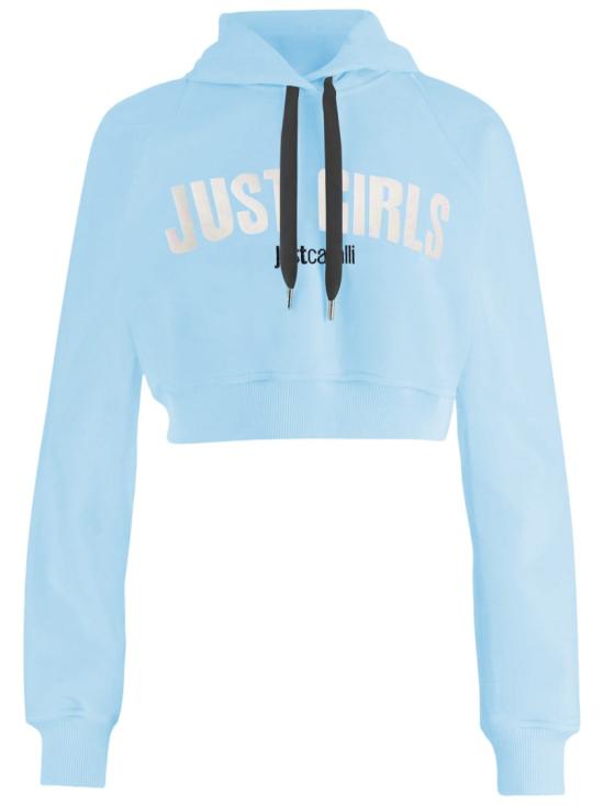 26SS 저스트까발리 후드 티셔츠 80PAIT12CF500217 Blue