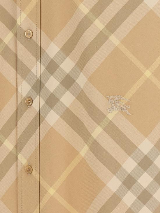  버버리 체크 반팔 셔츠 8082478FLAX Neutrals - BURBERRY