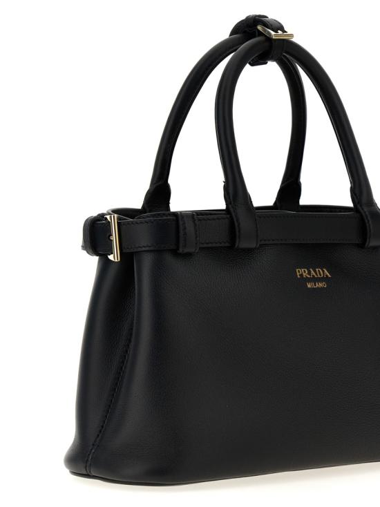 25FW 프라다 버클 스몰 가죽 핸드백 1BA418VOOO2CYSF0002 Black - PRADA