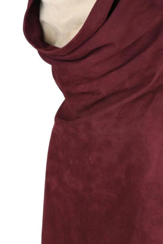 보테가베네타 미디 원피스 스웨이드 드레스, 주얼 숄더 장식 - 레드 - BOTTEGA VENETA