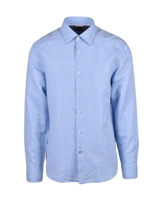 25SS 보스 긴팔 셔츠 린넨 코튼  - 연한 파란색