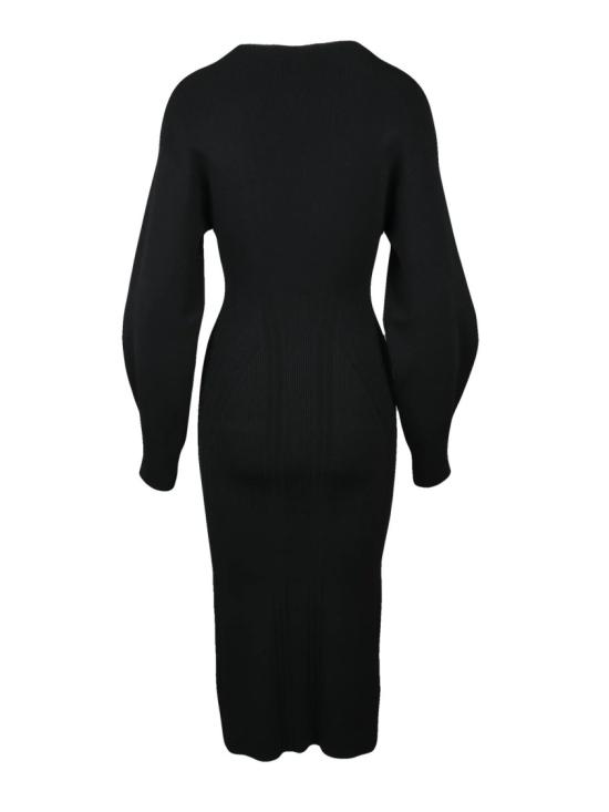 25SS 알베르타 페레티 미디 원피스 블랙 롱 니트 드레스 - ALBERTA FERRETTI