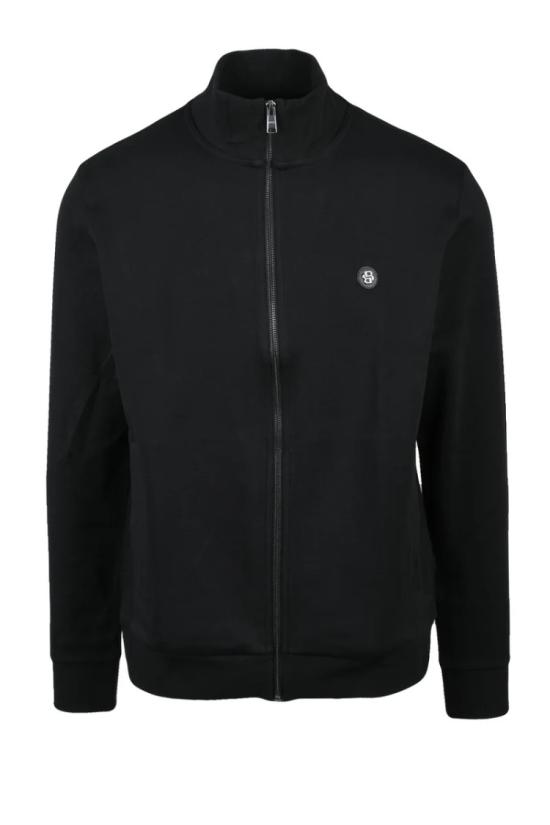 25SS 보스 탑 남성용 지퍼 스웨트셔츠 - 블랙