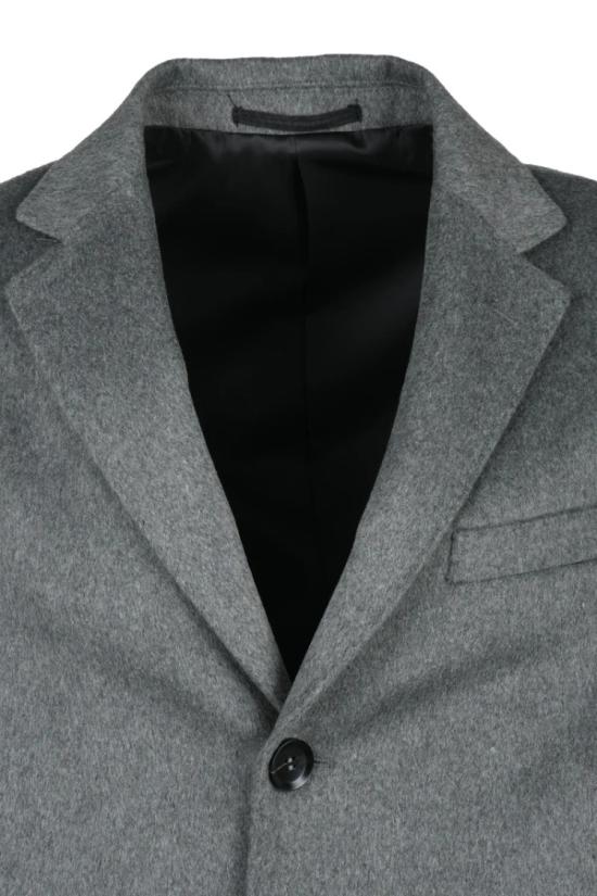  Premier Homme 코트 구조적인 칼라가 있는 중간 길이의 회색 코트 - PREMIER HOMME