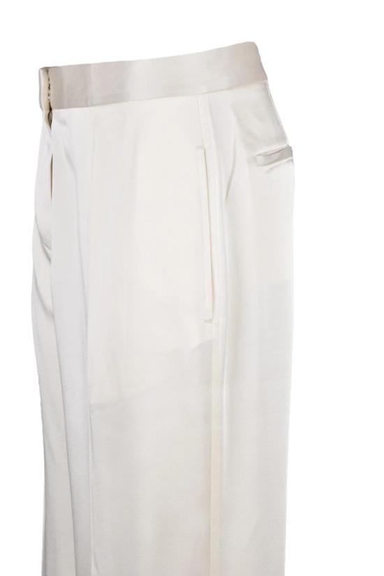 25SS 질샌더 스트레이트 팬츠 새틴 소재의 일자형 바지 - 화이트 - JIL SANDER