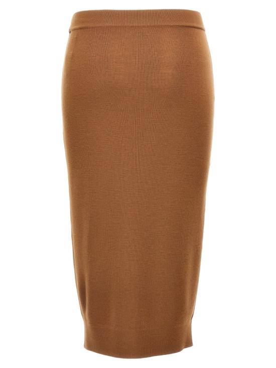 25FW 생로랑 롱 스커트 809129Y76WQ2684 Brown - SAINT LAURENT