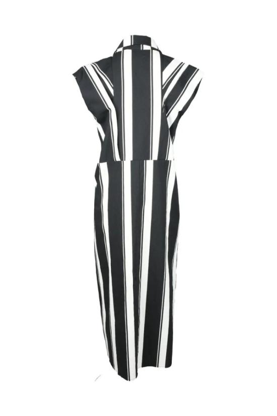  Collection Privee? 롱 원피스 여성용 셔츠형  - 블랙/화이트 - OTHER BRANDS