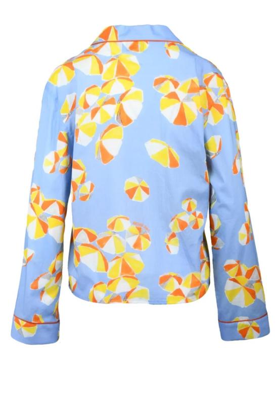 25SS 모스키노 블라우스 면 셔츠 - 파란색/노란색 - MOSCHINO