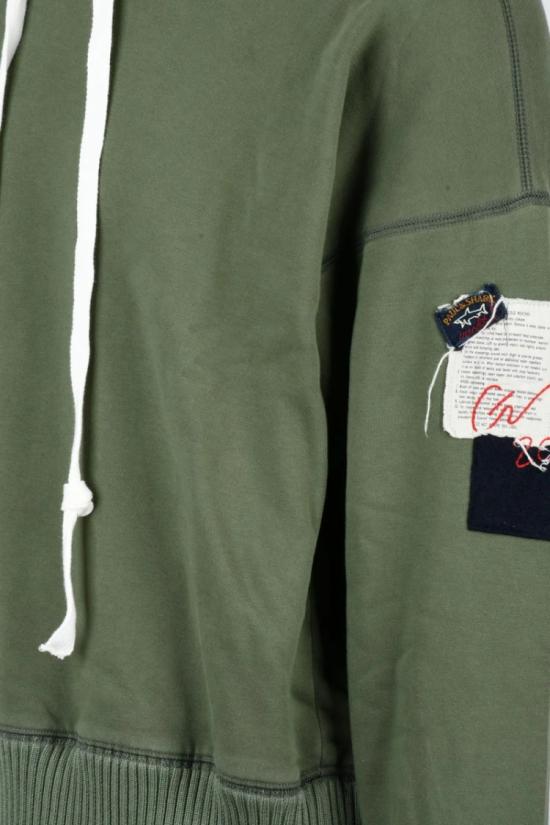  폴앤샤크 탑 대조적인 색상의 조임끈이 있는 크롭 그린 후드티 - PAUL & SHARK