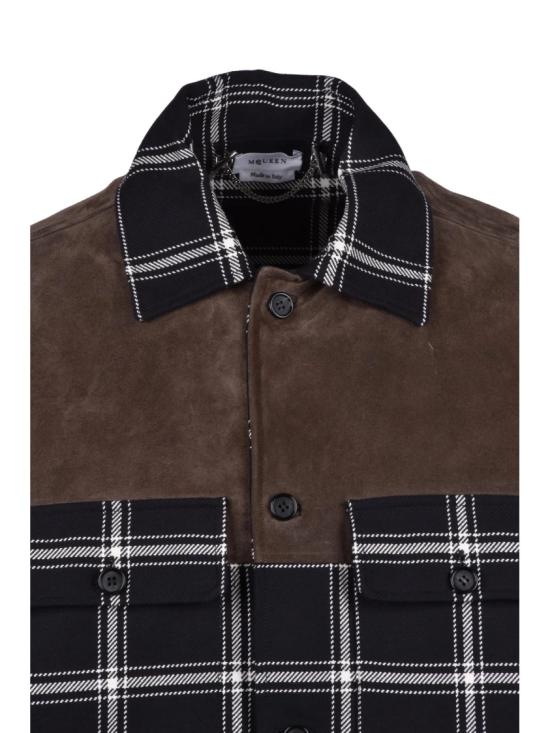 25SS 알렉산더 맥퀸 긴팔 셔츠 재킷 - 블랙/화이트 - ALEXANDER MCQUEEN