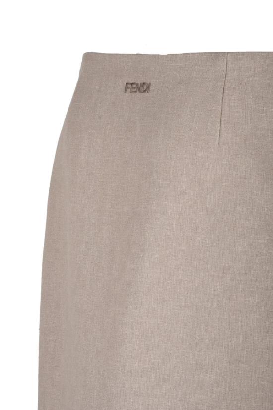 25SS 펜디 미디 스커트 안포라 리넨 미디  - 베이지 - FENDI