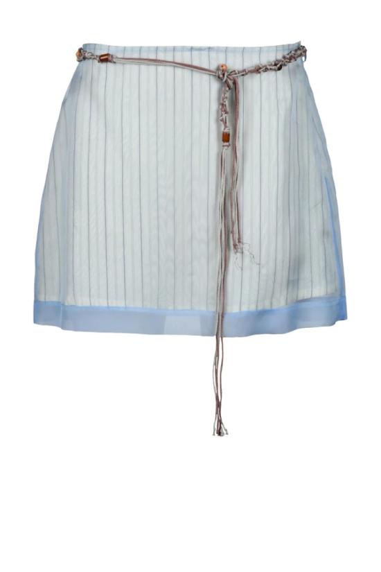  알리지 숏 스커트 미니 오간자  - 연한 파란색