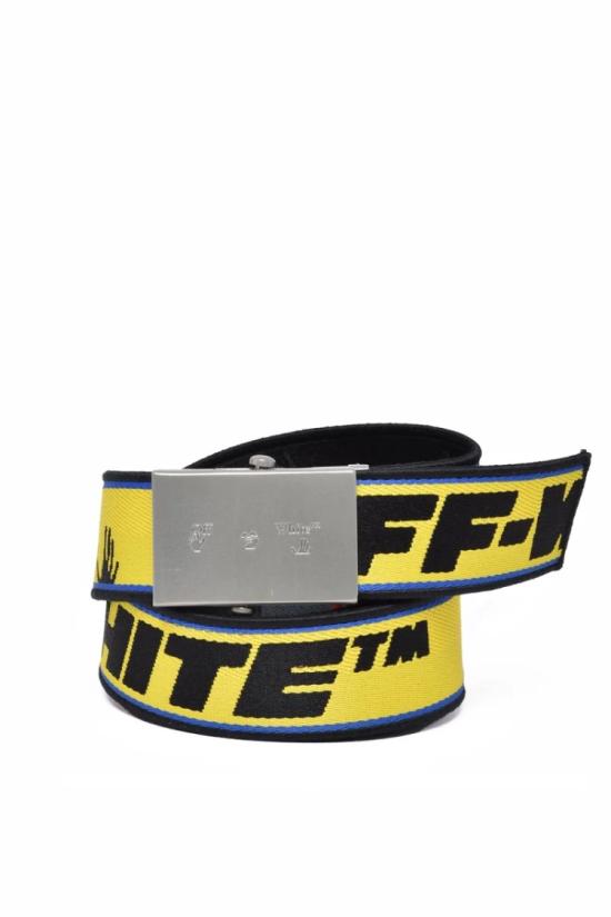 25SS 오프화이트 레귤러 벨트 로고  - 노란색/검은색