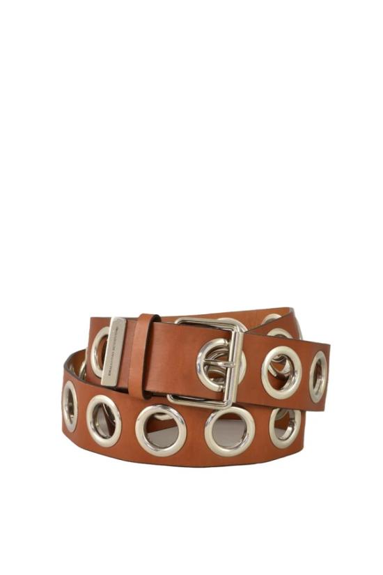  에르마노 설비노 레귤러 벨트 가죽  - 갈색