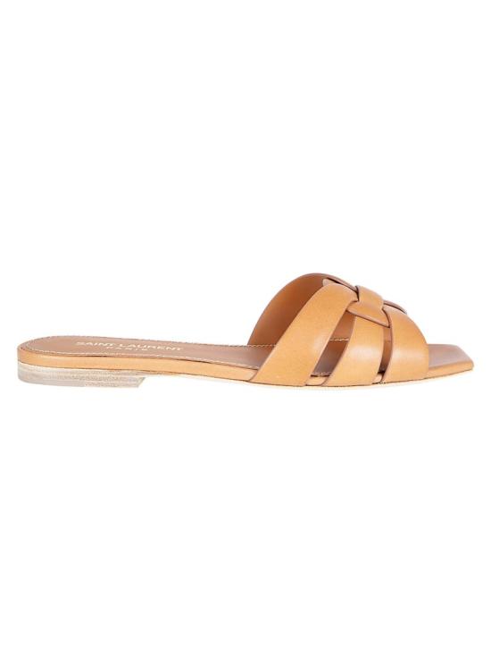 26SS 생로랑 스무스 레더 트리뷰트 플랫 뮬 571952BDA002206 Brown
