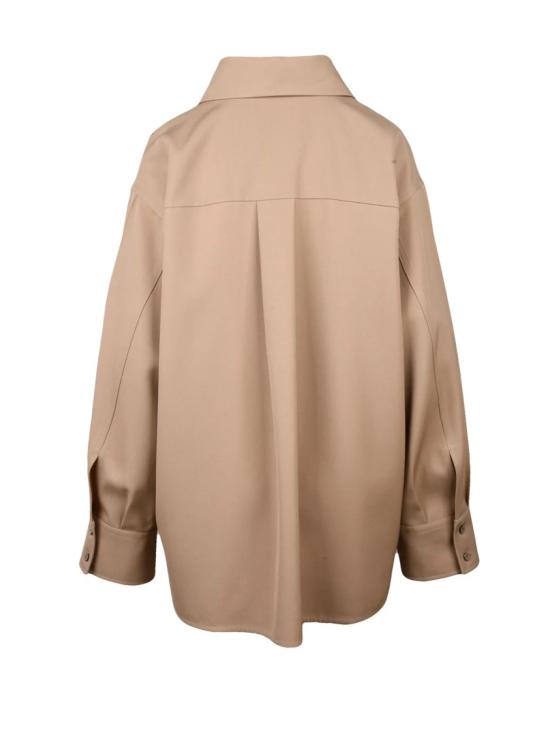  질샌더 셔츠 울 소재 오버사이즈 셔츠 - 베이지 - JIL SANDER