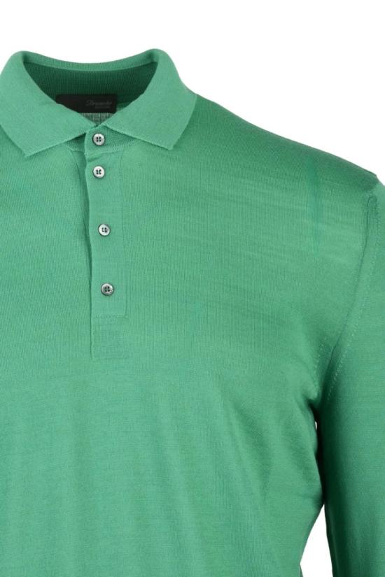  드루모어 폴로 티셔츠 메리노 울 니트 폴로 셔츠 - 녹색 - DRUMOHR