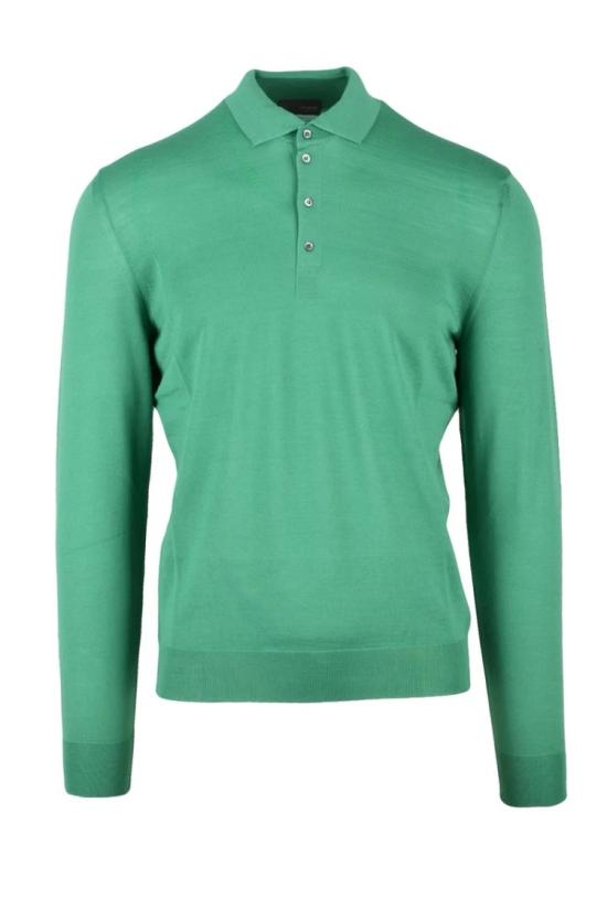  드루모어 폴로 티셔츠 메리노 울 니트 폴로 셔츠 - 녹색