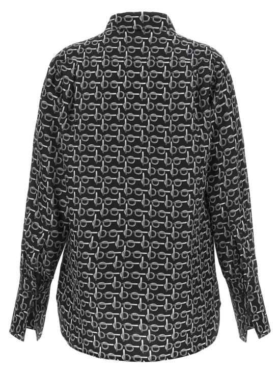  버버리 프린트 실크 셔츠 8090732SILVERBLACK Grey - BURBERRY