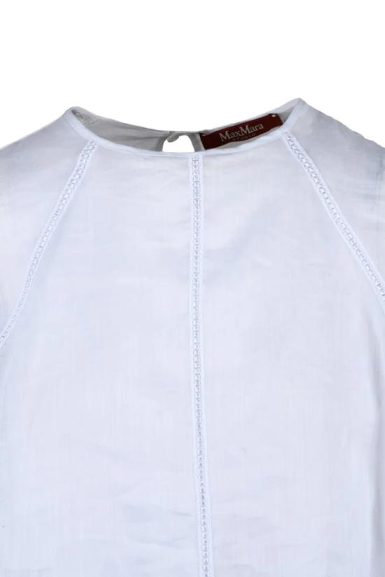 25SS 막스마라 긴팔 티셔츠 에딜 브러시드 라미 블라우스 - 화이트 - MAX MARA