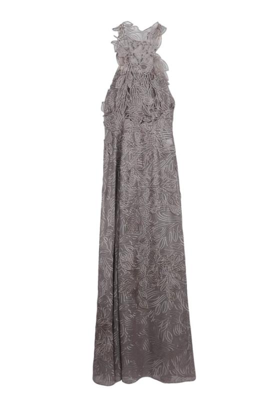 25SS 알베르타 페레티 롱 원피스 자수 장식 롱 드레스 - 회색 - ALBERTA FERRETTI