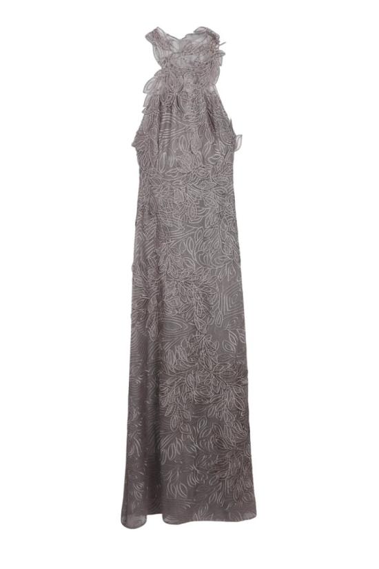 25SS 알베르타 페레티 롱 원피스 자수 장식 롱 드레스 - 회색