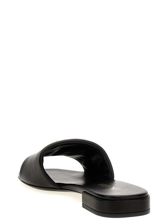 25SS 프라다 트라이앵글 로고 레더 슬리퍼 1XX714F0102DL8F0002 Black - PRADA