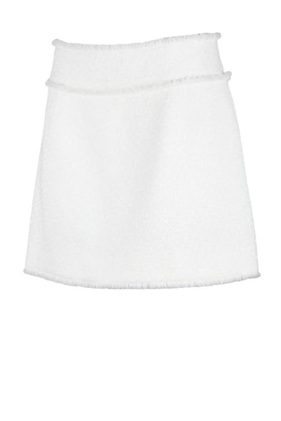  돌체앤가바나 숏 스커트 부클레 미니  - 화이트 - DOLCE & GABBANA