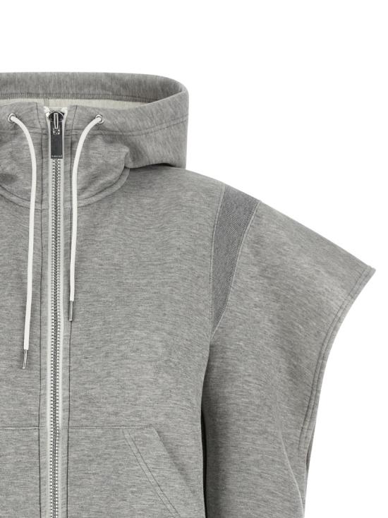 26SS 사카이 후드 티셔츠 2608345376 Grey - SACAI