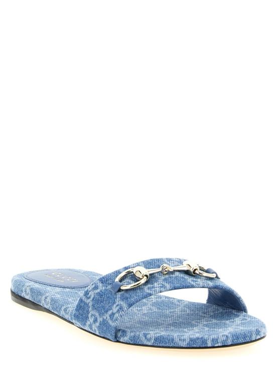 26SS 구찌 홀스빗 슬라이드 샌들 835828FAFGT4746 Blue - GUCCI