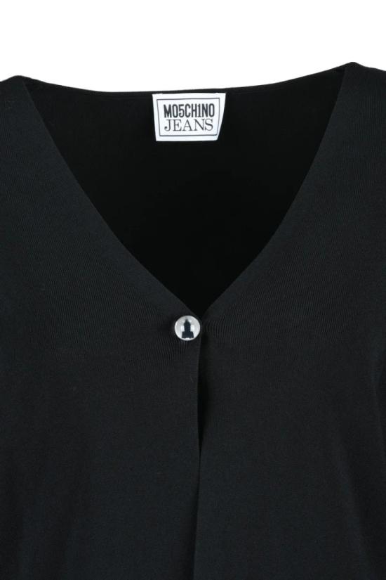  모스키노 가디건 데님 소재의 짧은 저지 가디건 - 블랙 - MOSCHINO