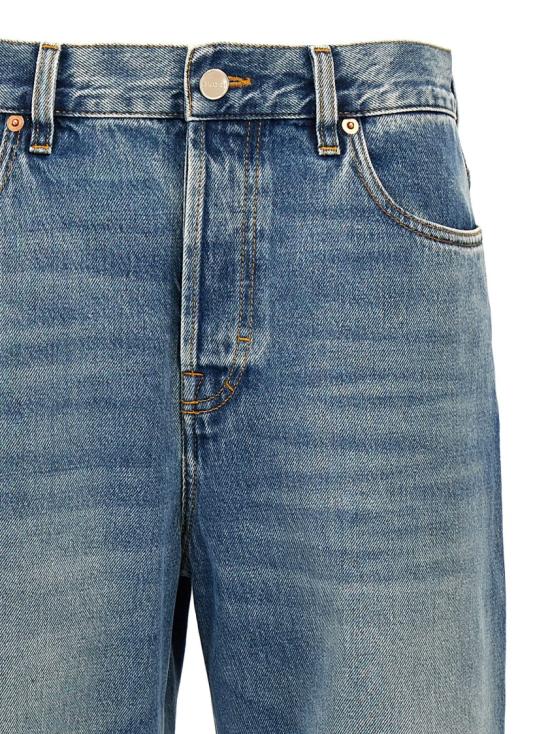 25SS 구찌 라벨 데님 트라우저 786815XDC7Q4009 Blue - GUCCI