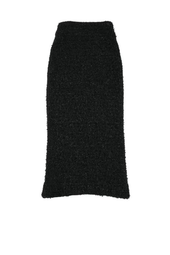  발렌시아가 미디 스커트 부클레  - 블랙