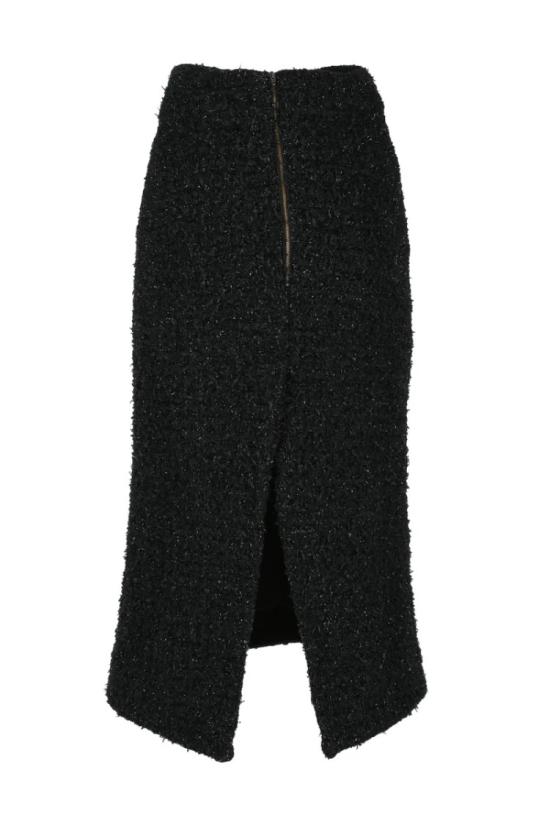  발렌시아가 미디 스커트 부클레  - 블랙 - BALENCIAGA