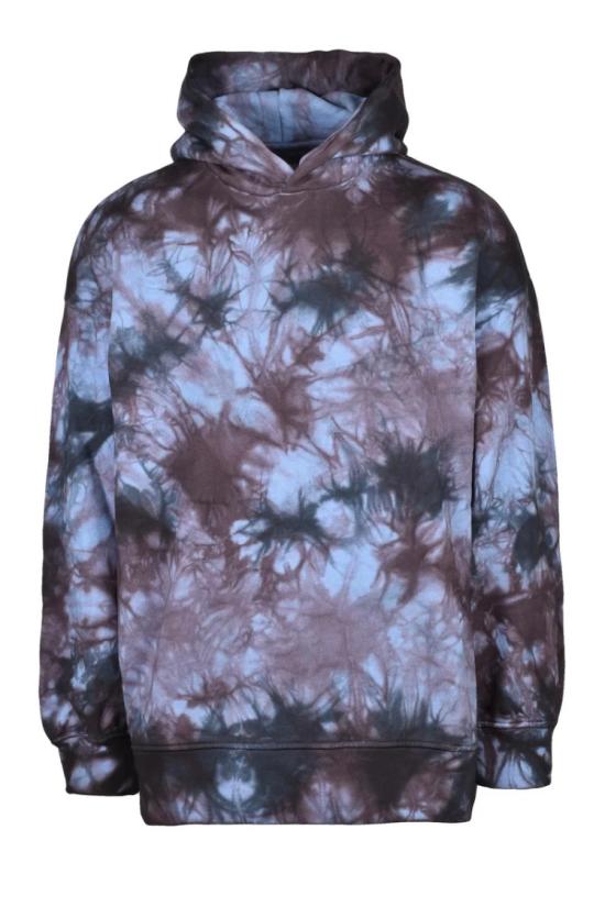  엠포리오 아르마니 탑 빨간색 포인트가 있는 후드 타이 다이 스웨트셔츠