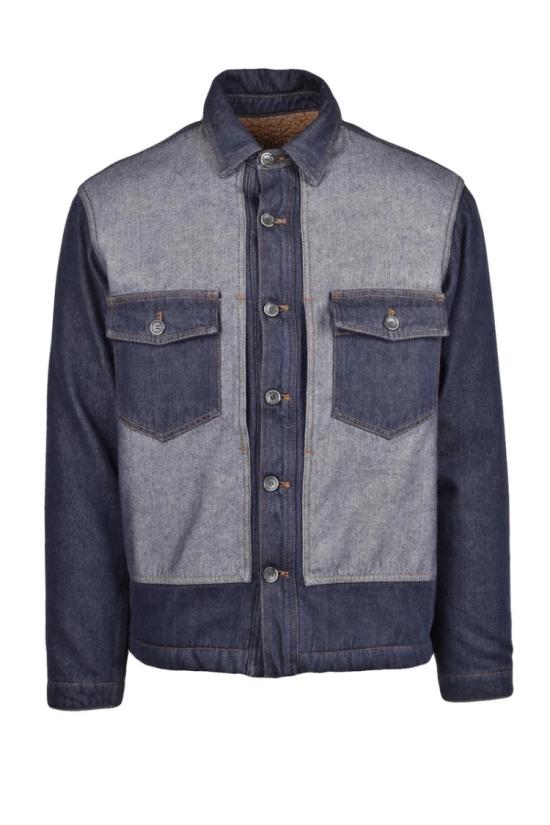  나인인더모닝 데님 재킷 플러시 - 블루