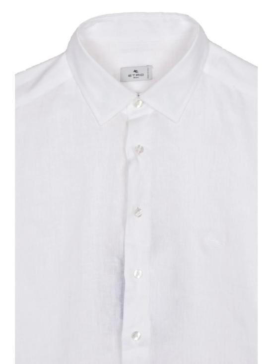 25SS 에트로 긴팔 셔츠 기모 처리된 흰색 린넨 - ETRO