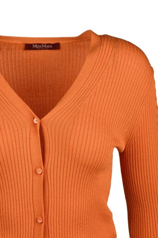 25SS 막스마라 가디건 골지 가디건 - 오렌지색 - MAX MARA