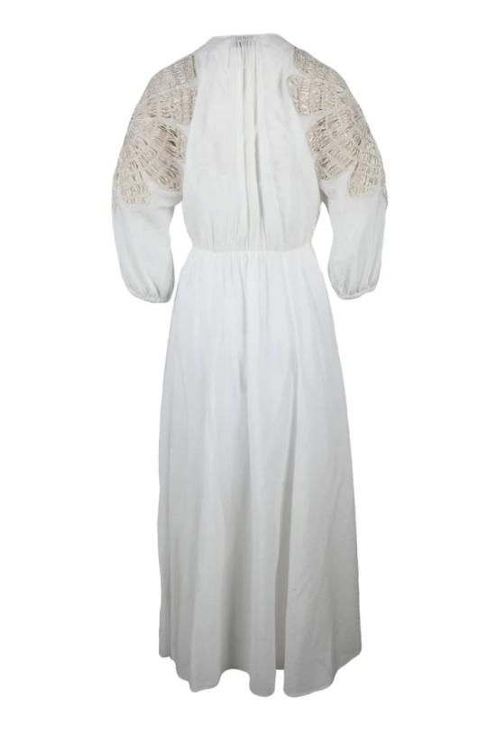 25SS 포르테포르테 롱 원피스 자수 장식 롱 드레스 - 화이트 - FORTE FORTE
