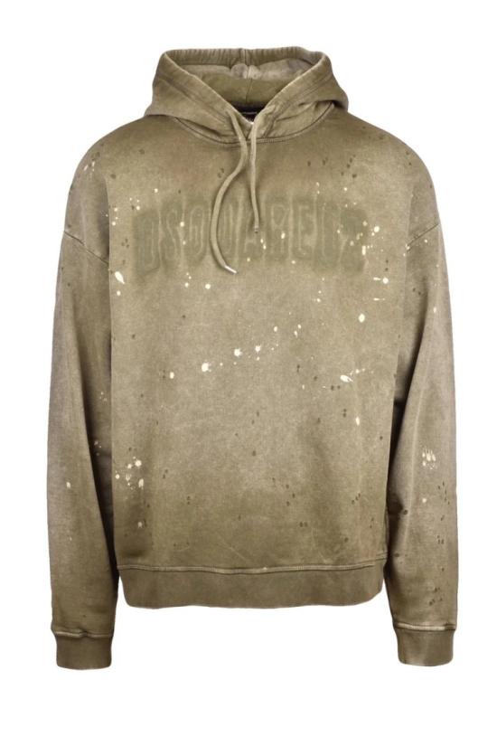  디스퀘어드2 탑 빈티지 느낌의 스웨트셔츠 - 녹색