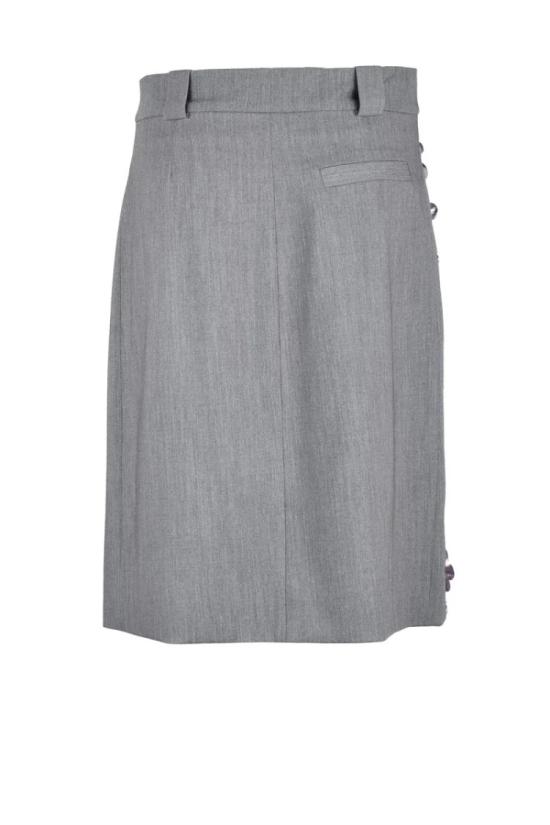  데 펨메스 미디 스커트 일자형 랩  - 회색 - DES PHEMMES