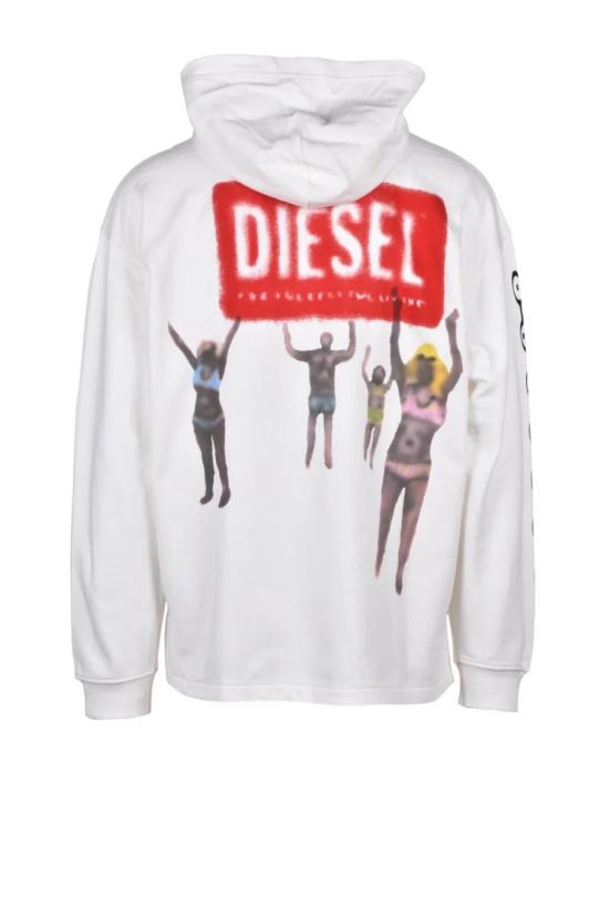  디젤 후드 티셔츠 후드티 - 화이트 - DIESEL