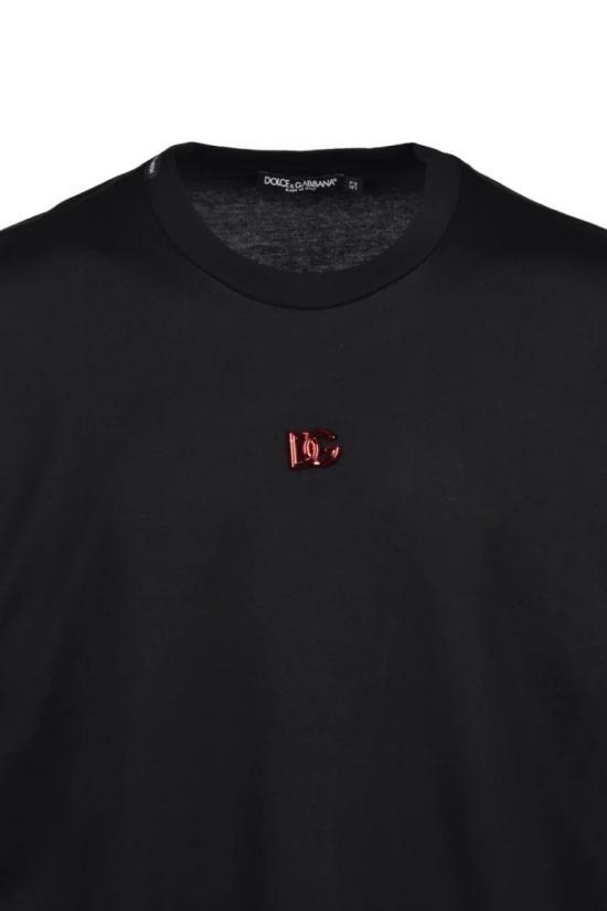 25SS 돌체앤가바나 반팔 티셔츠 면 티셔츠 - 블랙 - DOLCE & GABBANA