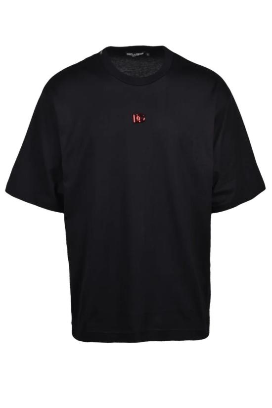 25SS 돌체앤가바나 반팔 티셔츠 면 티셔츠 - 블랙