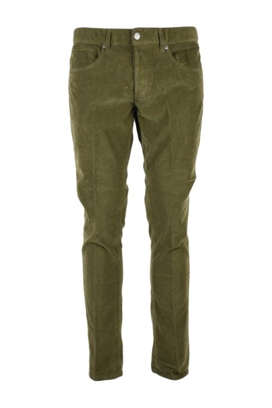  돈답 데님 조지 벨벳 바지 - 녹색