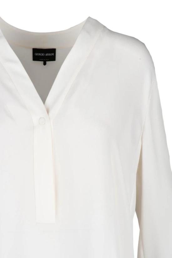  조르지오 아르마니 셔츠 실크 블라우스 - 화이트 - GIORGIO ARMANI
