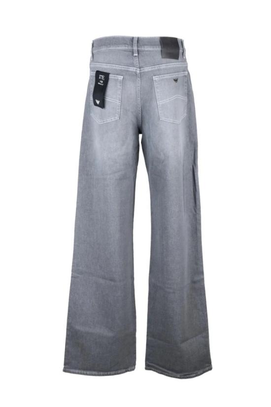  엠포리오 아르마니 데님 은은한 워싱 처리가 된 슬림핏 그레이 진 - EMPORIO ARMANI